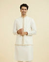 Warm White Kurta Jacket Set